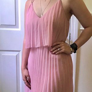 Pleated pastel pink dress